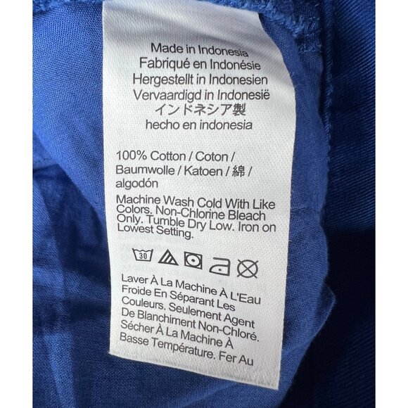 Banana Republic Poplin Relaxed Straight Ankle Pants Pull On Drawstring Blue M - Picture 10 of 15